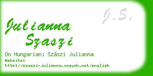 julianna szaszi business card